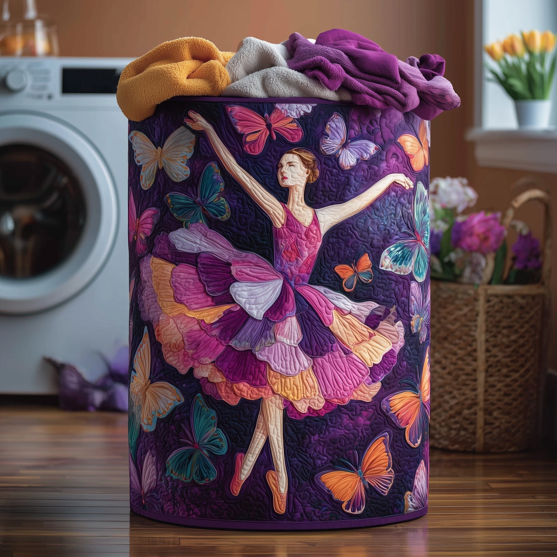Elegant Ballerina Laundry Tote Bag