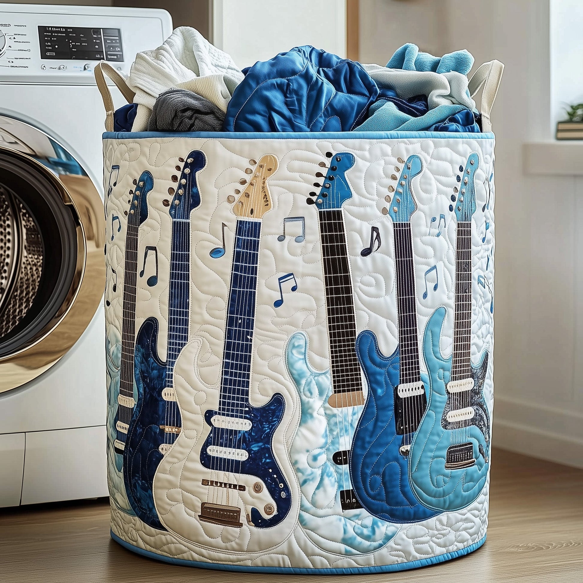 Elegant Guitar Laundry Quilted Tote