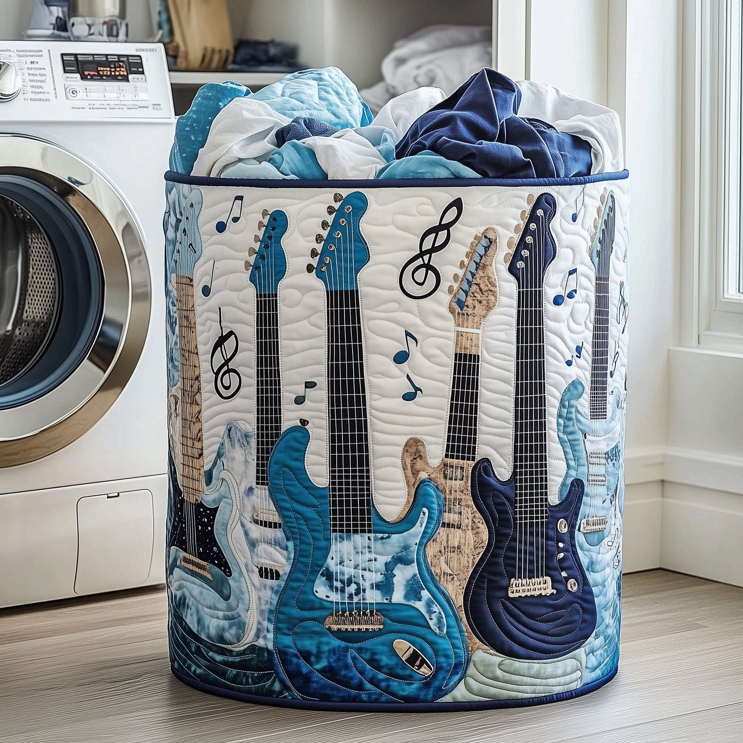 Elegant Guitar Laundry Tote Bag