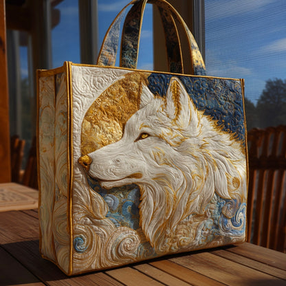 Everyday Wolf Portrait Quilted Tote