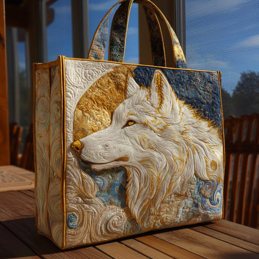 Everyday Wolf Portrait Quilted Tote