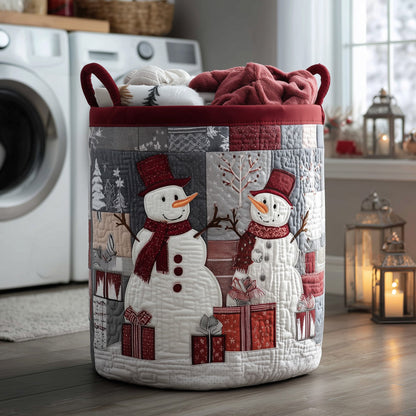 Festive Snowman Laundry Tote Bag