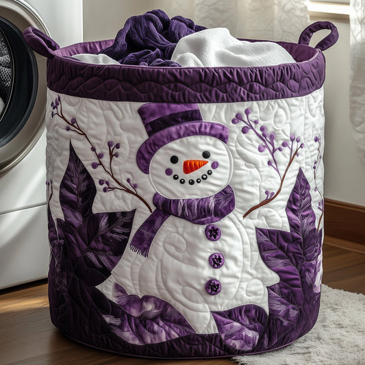 The Festive Snowman Quilted Laundry Basket Tote 0122