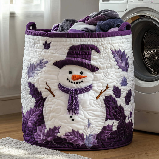 The Festive Snowman Quilted Laundry Basket Tote 0123