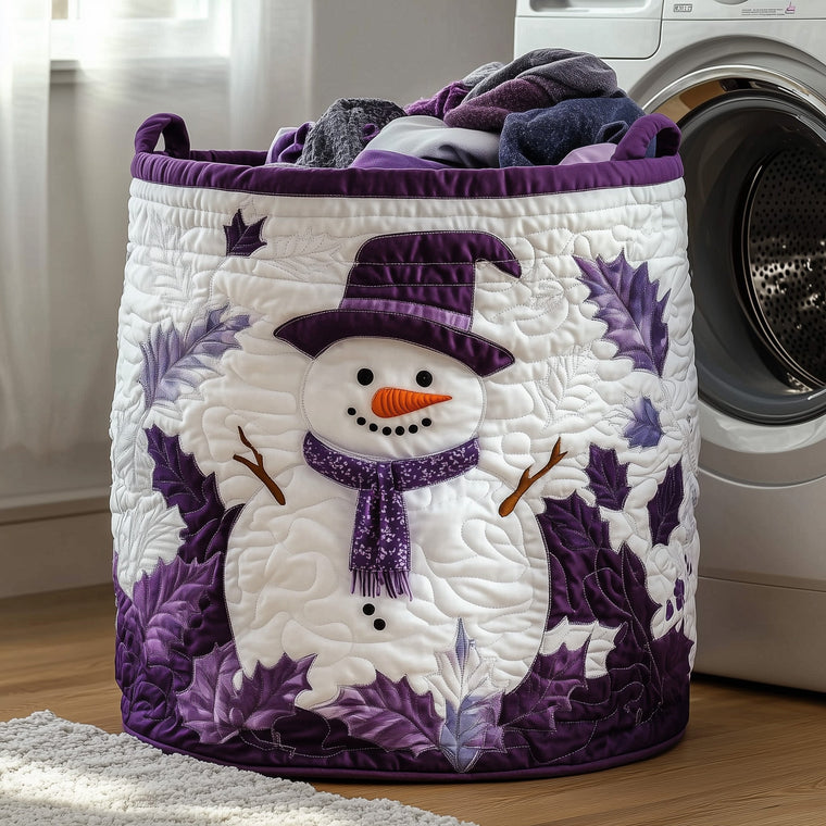 The Festive Snowman Quilted Laundry Basket Tote 0123