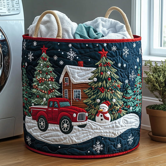 The Festive Snowman Quilted Laundry Basket Tote 0126