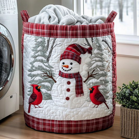 The Festive Snowman Quilted Laundry Basket Tote 0127