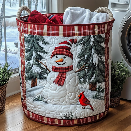 The Festive Snowman Quilted Laundry Basket Tote 0128