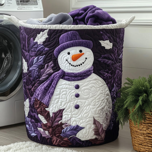 The Festive Snowman Quilted Laundry Basket Tote 0129