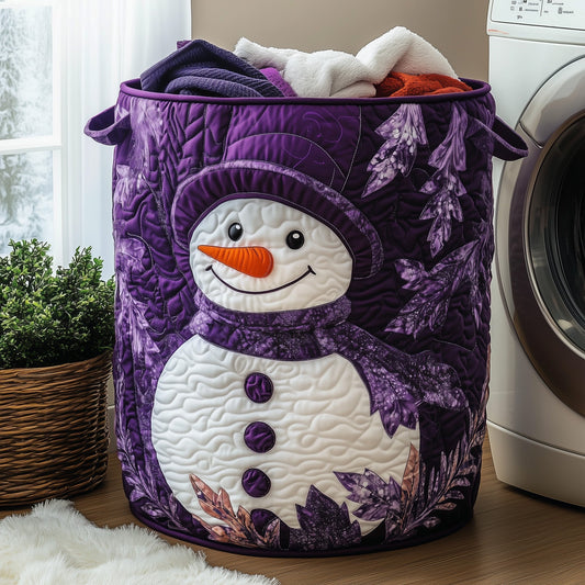 The Festive Snowman Quilted Laundry Basket Tote 0130