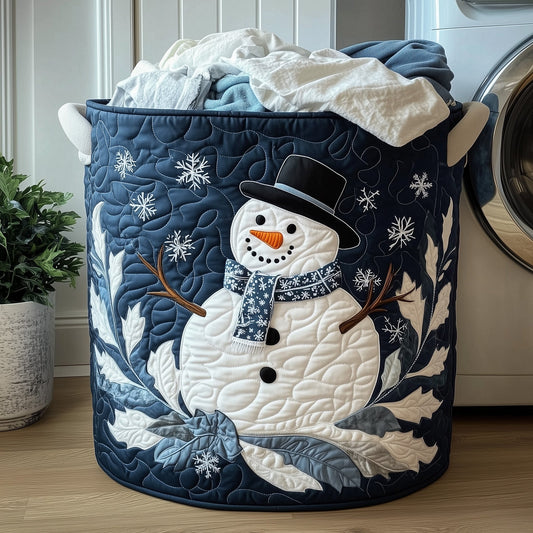 The Festive Snowman Quilted Laundry Basket Tote 0131