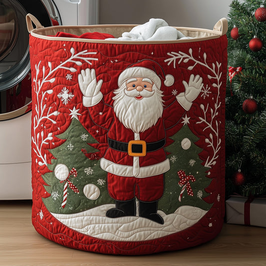 The Santa Delight Quilted Laundry Basket Tote 0140