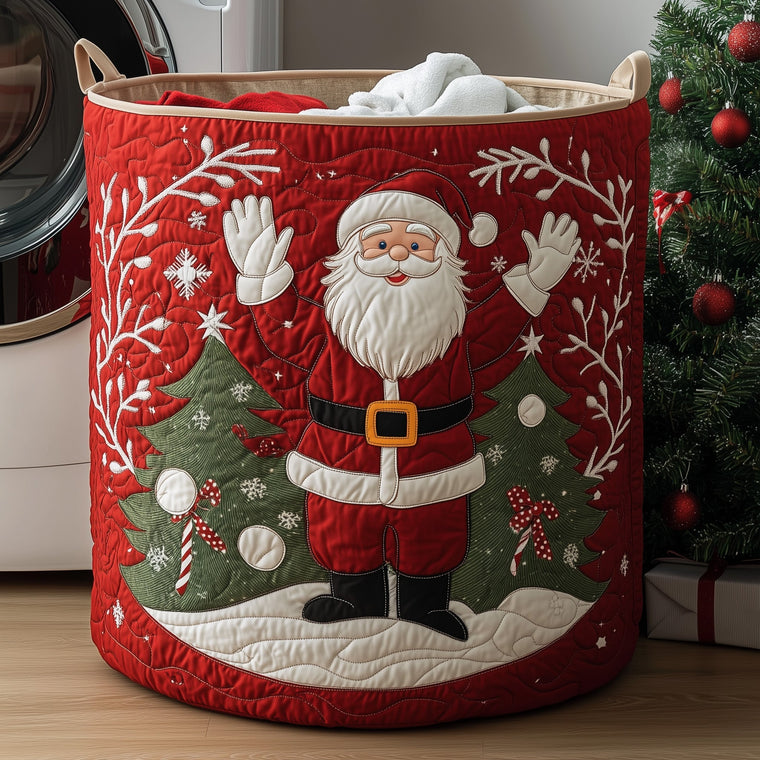 The Santa Delight Quilted Laundry Basket Tote 0140