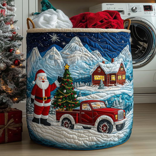 The Santa Dream Quilted Laundry Basket Tote 0143
