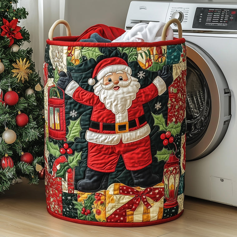 Jolly Santa Laundry Quilted Tote