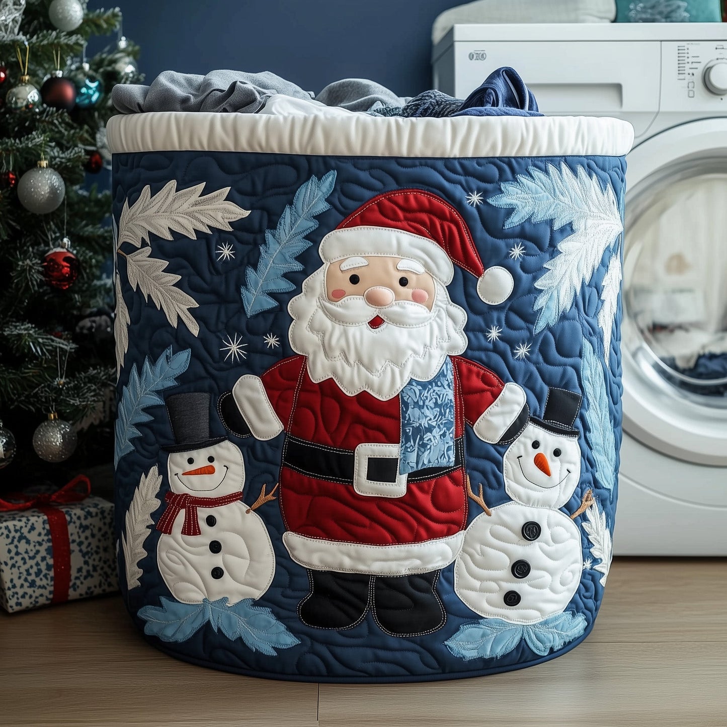 Santa Moment Laundry Tote Bag