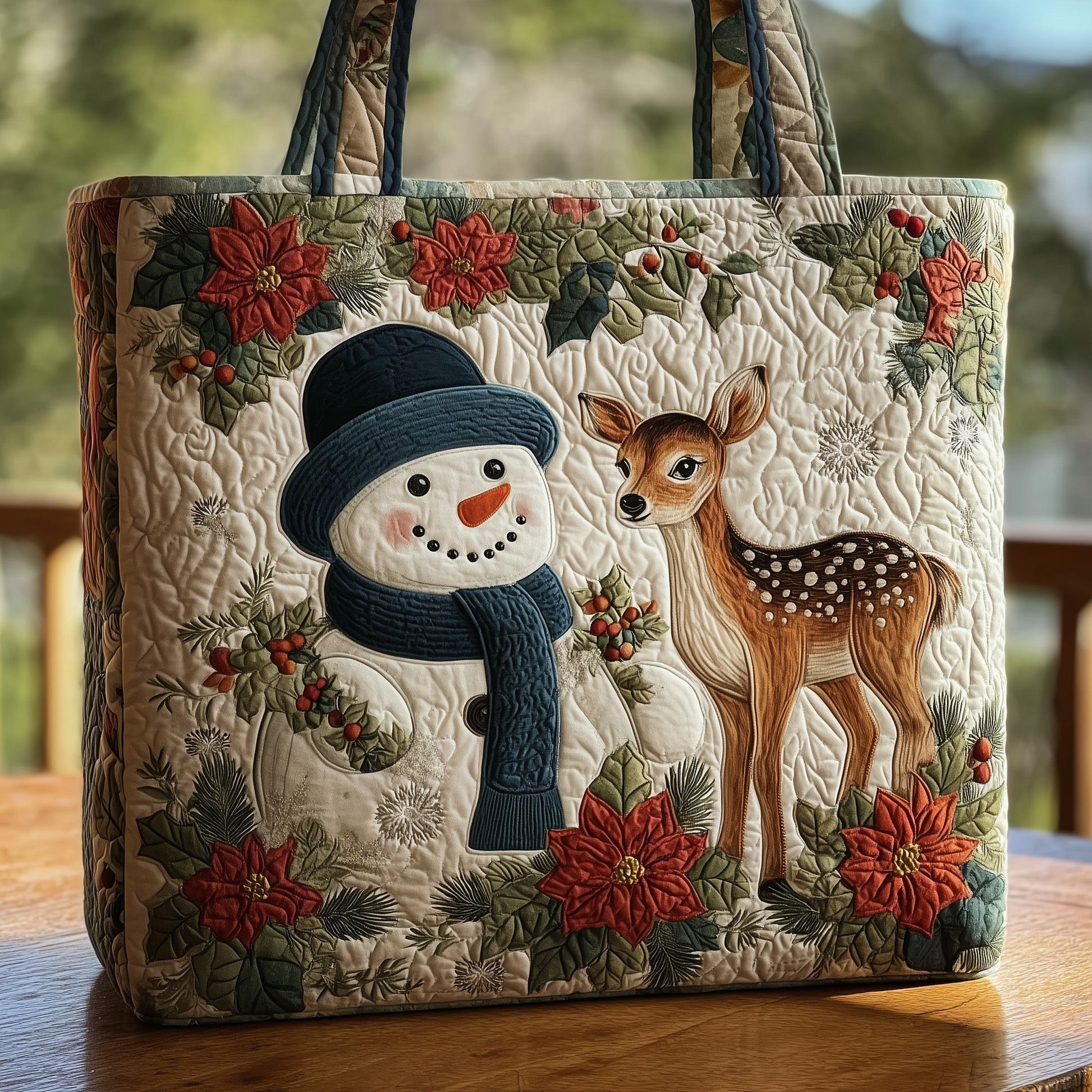 Everyday Snowman Deer Tote Bag