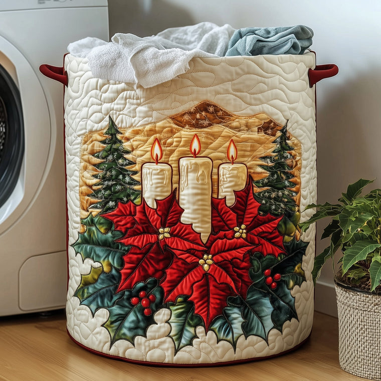 Poinsettia Warmth Laundry Tote Bag