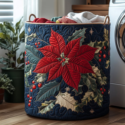 Poinsettia Bloom Laundry Quilted Tote