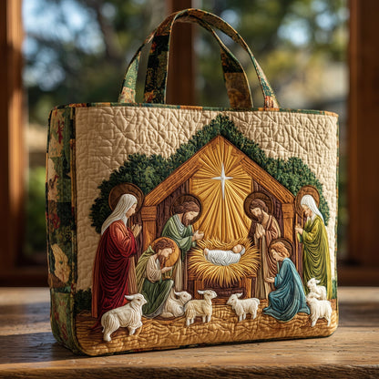 Everyday Nativity Scene Quilted Tote