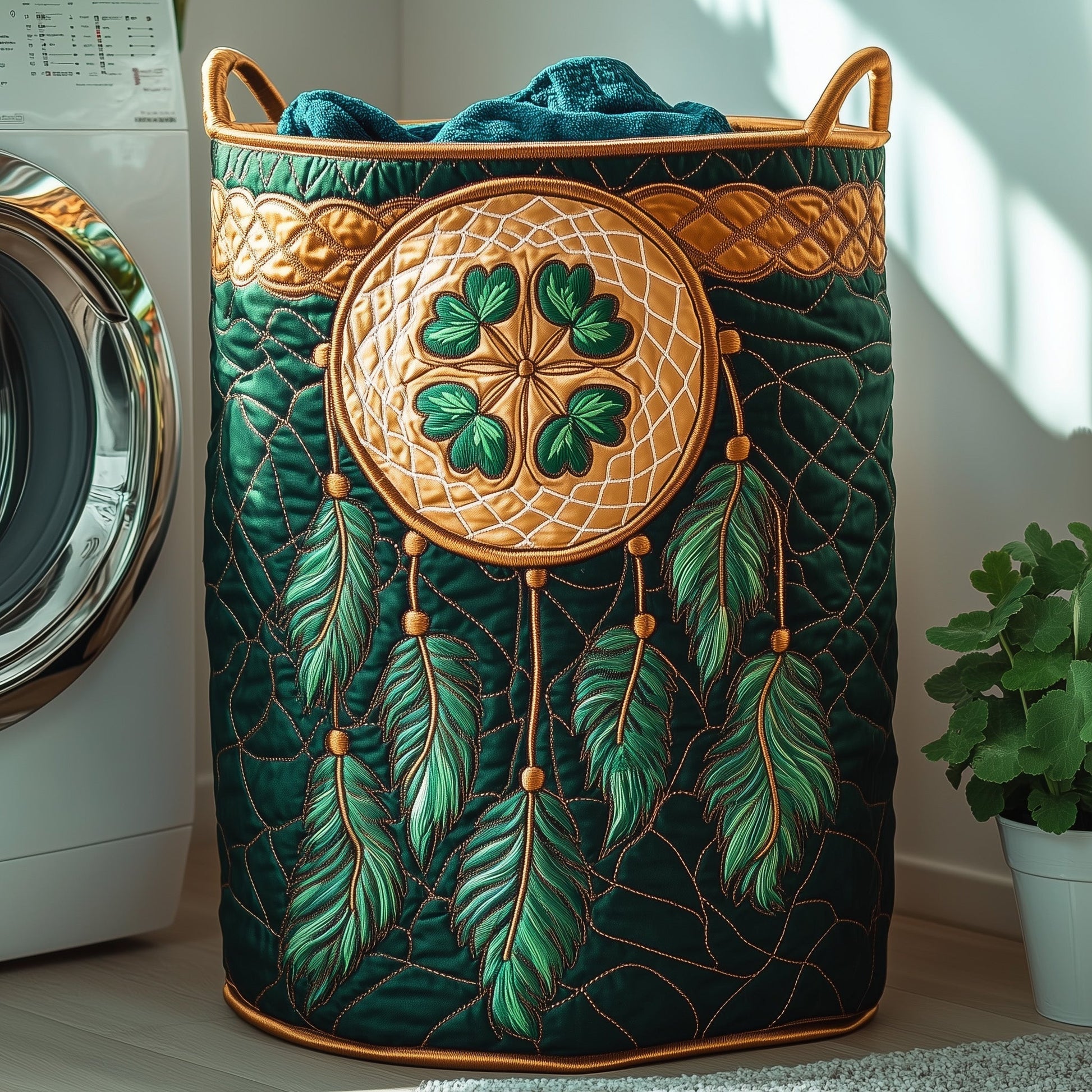 The Dreamcatcher Serenity Quilted Laundry Basket Tote 0228
