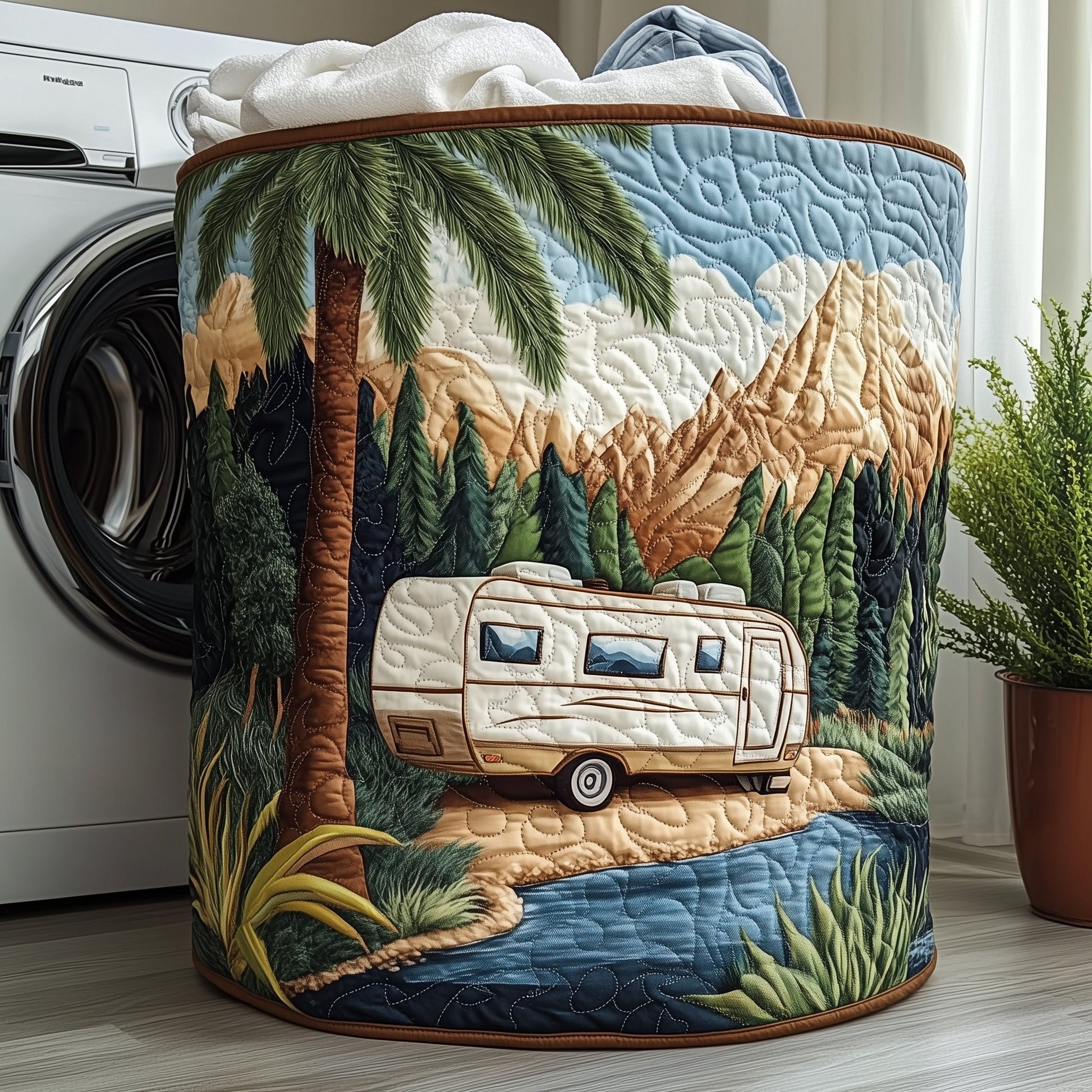 Camping Vibe Laundry Quilted Tote