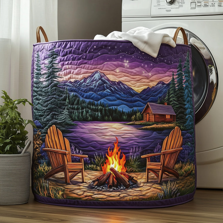 The Camping Vibe Quilted Laundry Basket Tote 0257