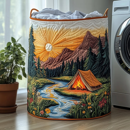 The Camping Vibe Quilted Laundry Basket Tote 0259