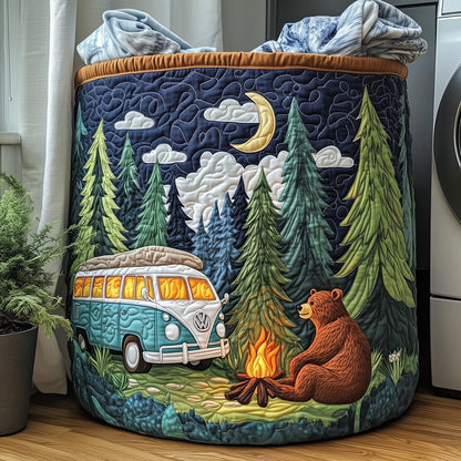 The Camping Vibe Quilted Laundry Basket Tote 0260