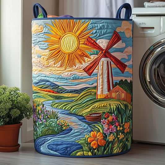 Windmill Landscape Laundry Tote Bag