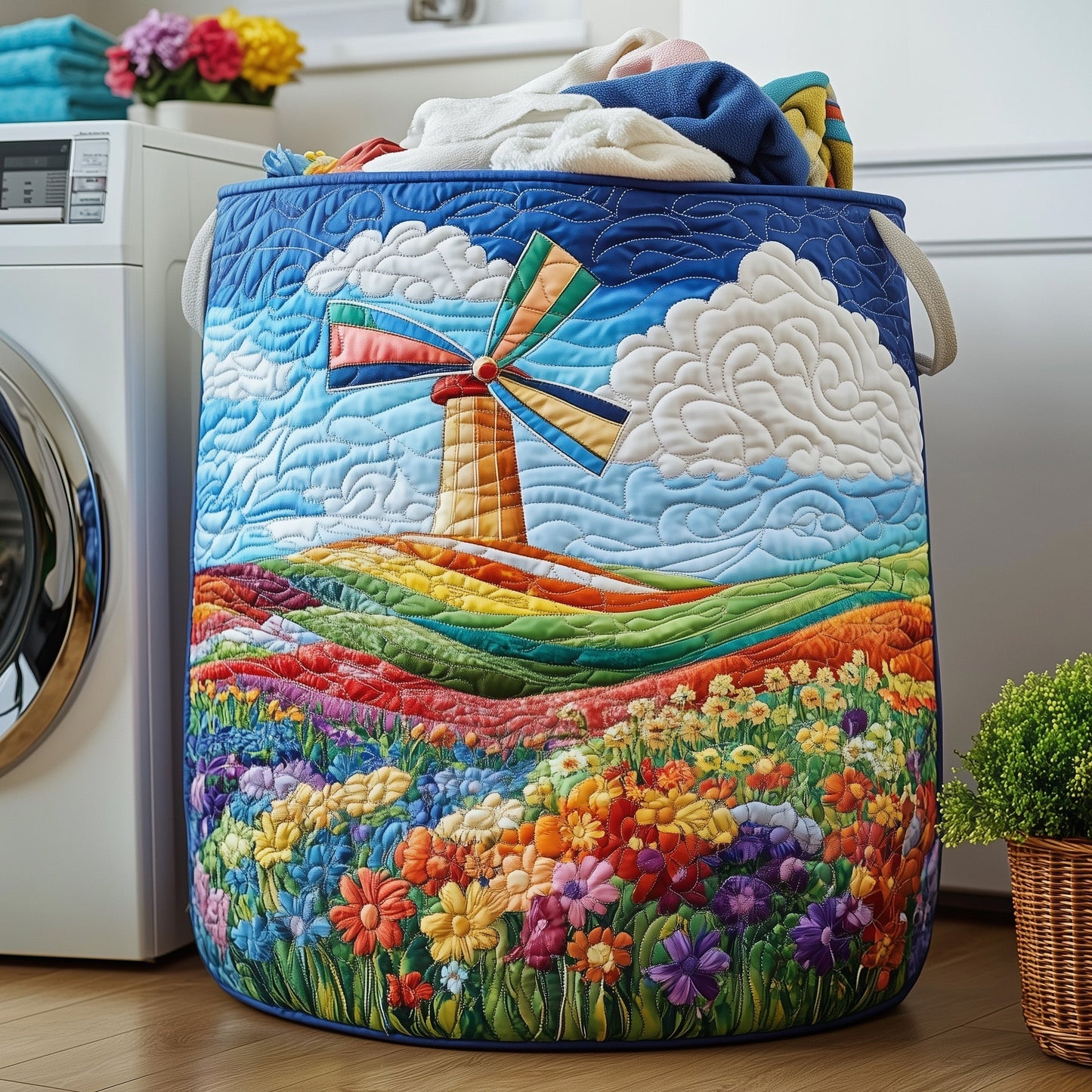 Windmill Dreams Laundry Quilted Tote