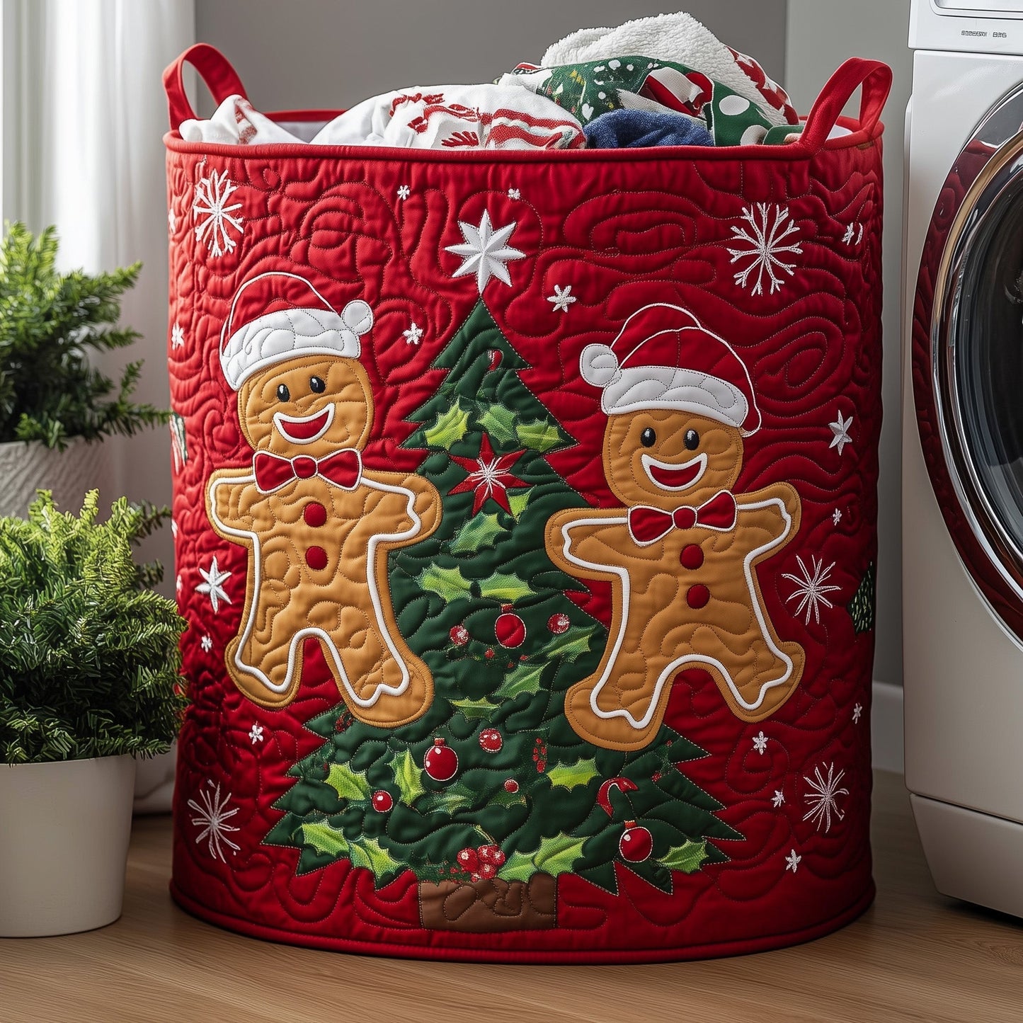 Festive Gingerbread Laundry Tote Bag