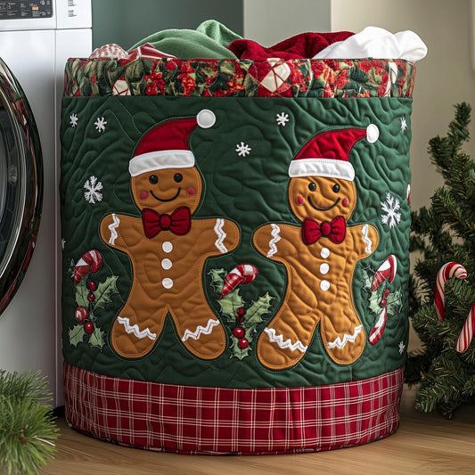 The Festive Gingerbread Quilted Laundry Basket Tote 0280