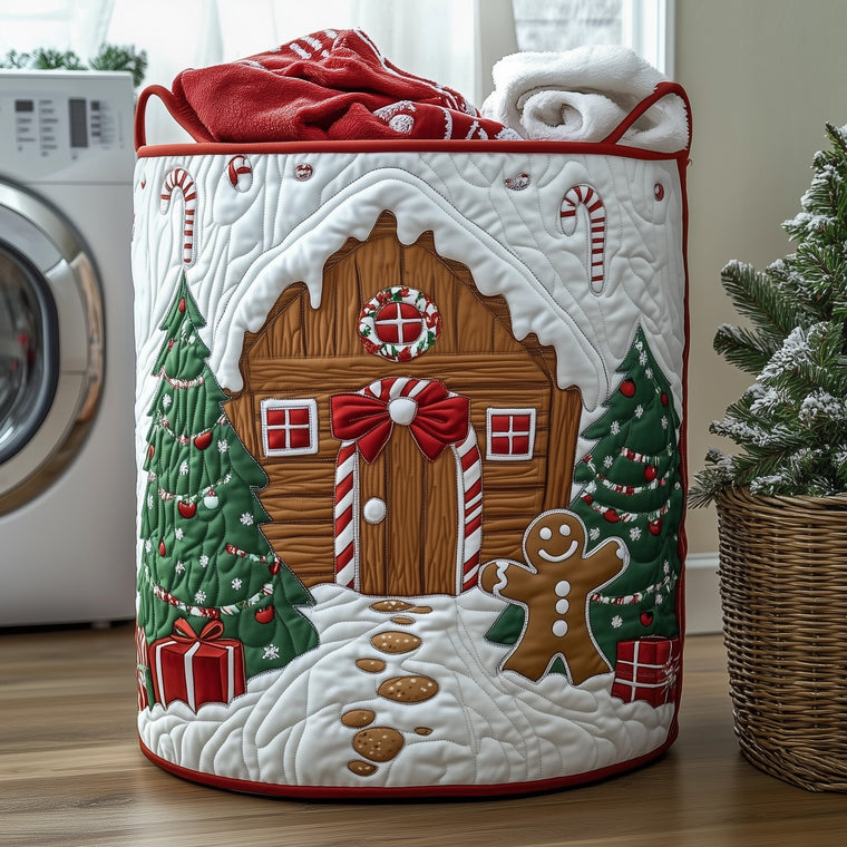 Festive Gingerbread Laundry Quilted Tote