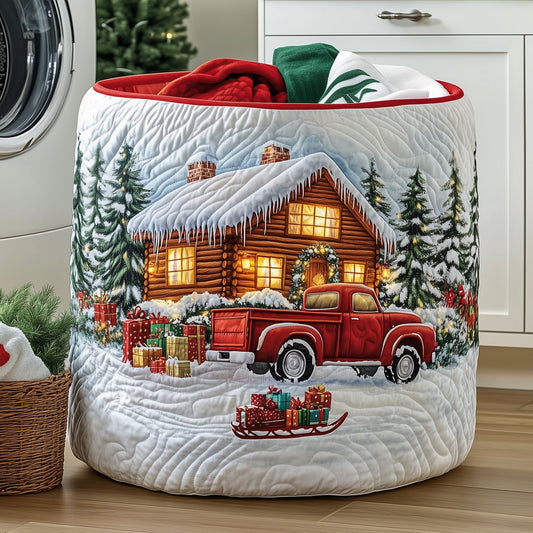 The Snow Cabin Quilted Laundry Basket Tote 0301