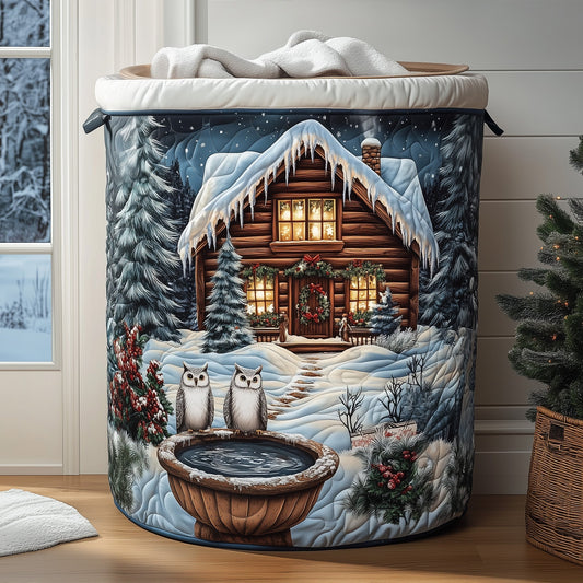 The Snow Cabin Quilted Laundry Basket Tote 0305