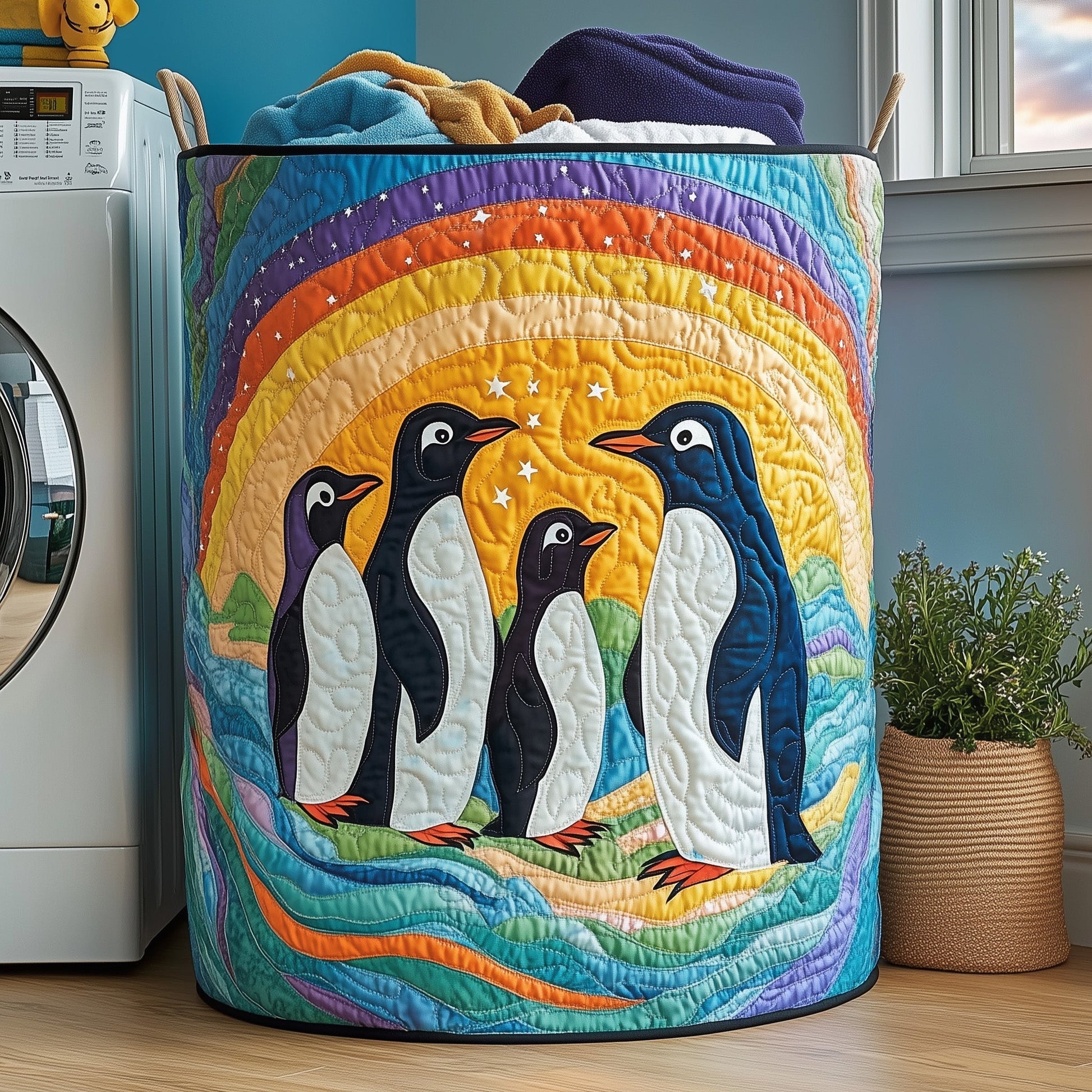 Penguin Heaven Laundry Quilted Tote