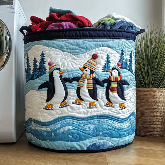 The Penguin Heaven Quilted Laundry Basket Tote 0311