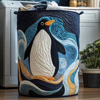 The Penguin Heaven Quilted Laundry Basket Tote 0316