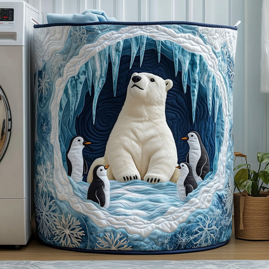 The Penguin Heaven Quilted Laundry Basket Tote 0317