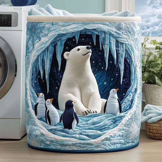 The Penguin Heaven Quilted Laundry Basket Tote 0318