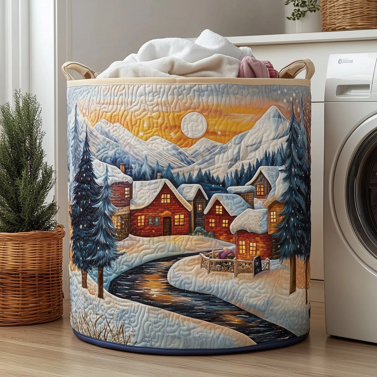 Snowy Village Laundry Tote Bag