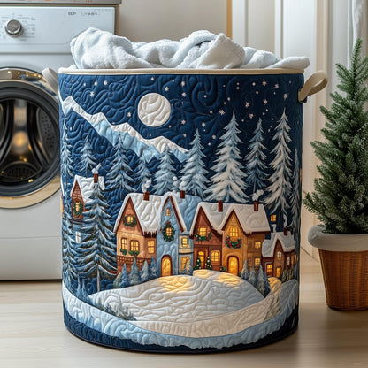 Peaceful Snow Village Quilted Tote