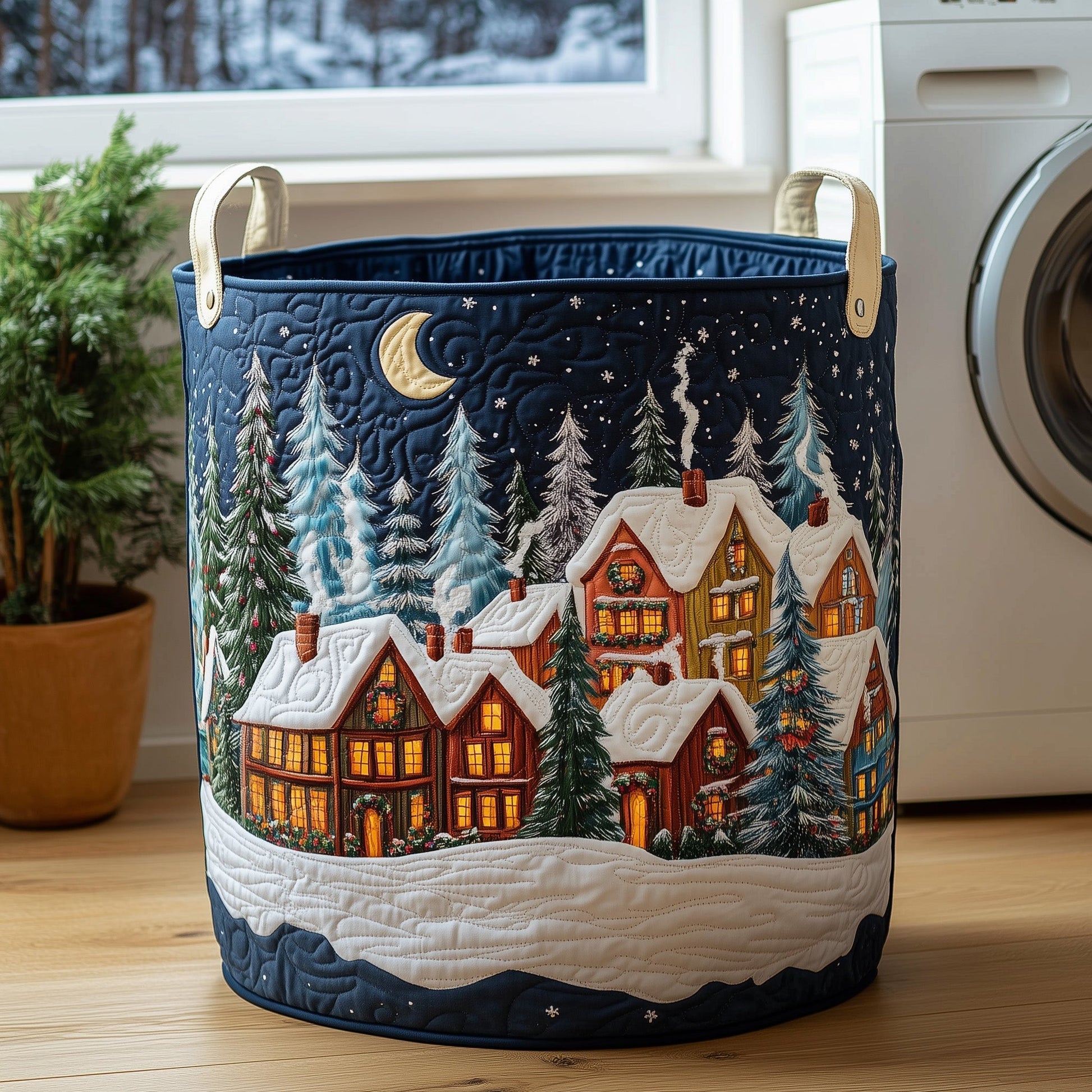 Peaceful Snow Village Tote Bag