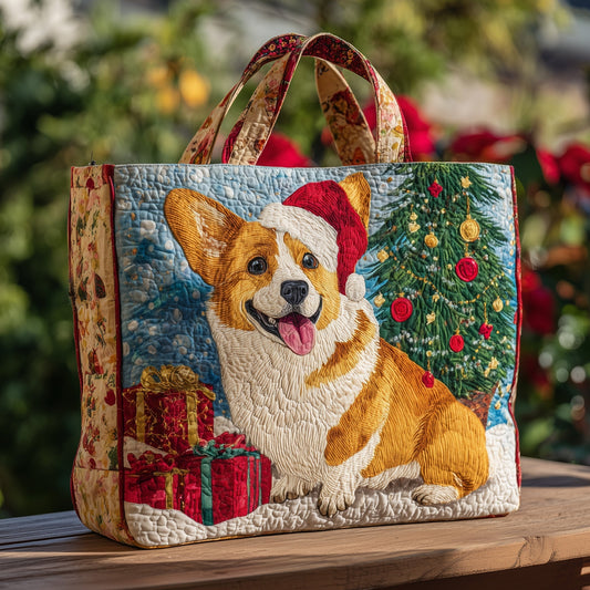 Corgi Dog Christmas Tote Bag