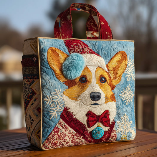 Corgi Dog Holiday Tote Bag