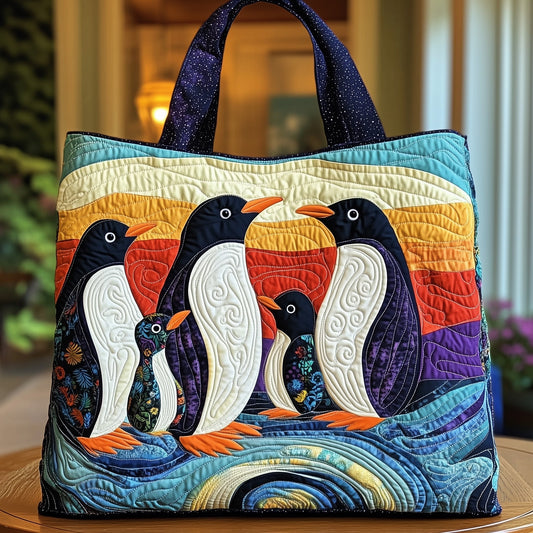 The Penguin Gathering Quilted Tote