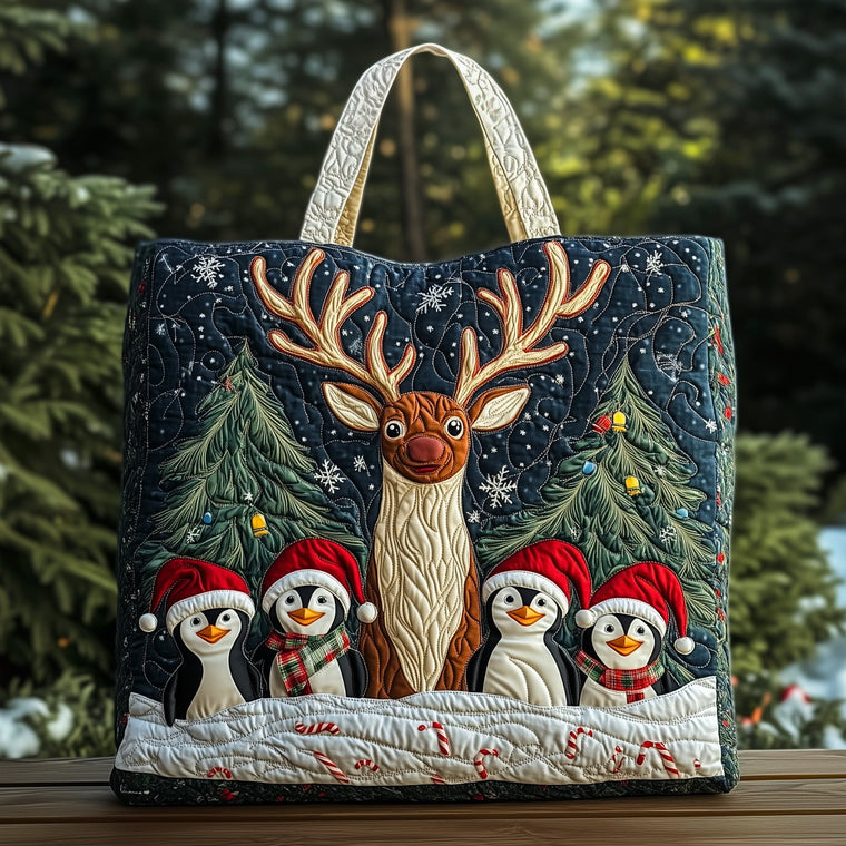 Everyday Penguins Reindeer Tote Bag