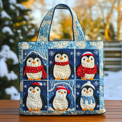 Everyday Penguins Scarves Quilted Tote