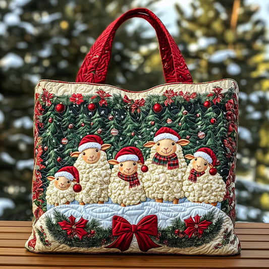 Cozy Lambs Winter Quilted Tote